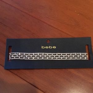 Bebe Gold rhinestone Choker necklace